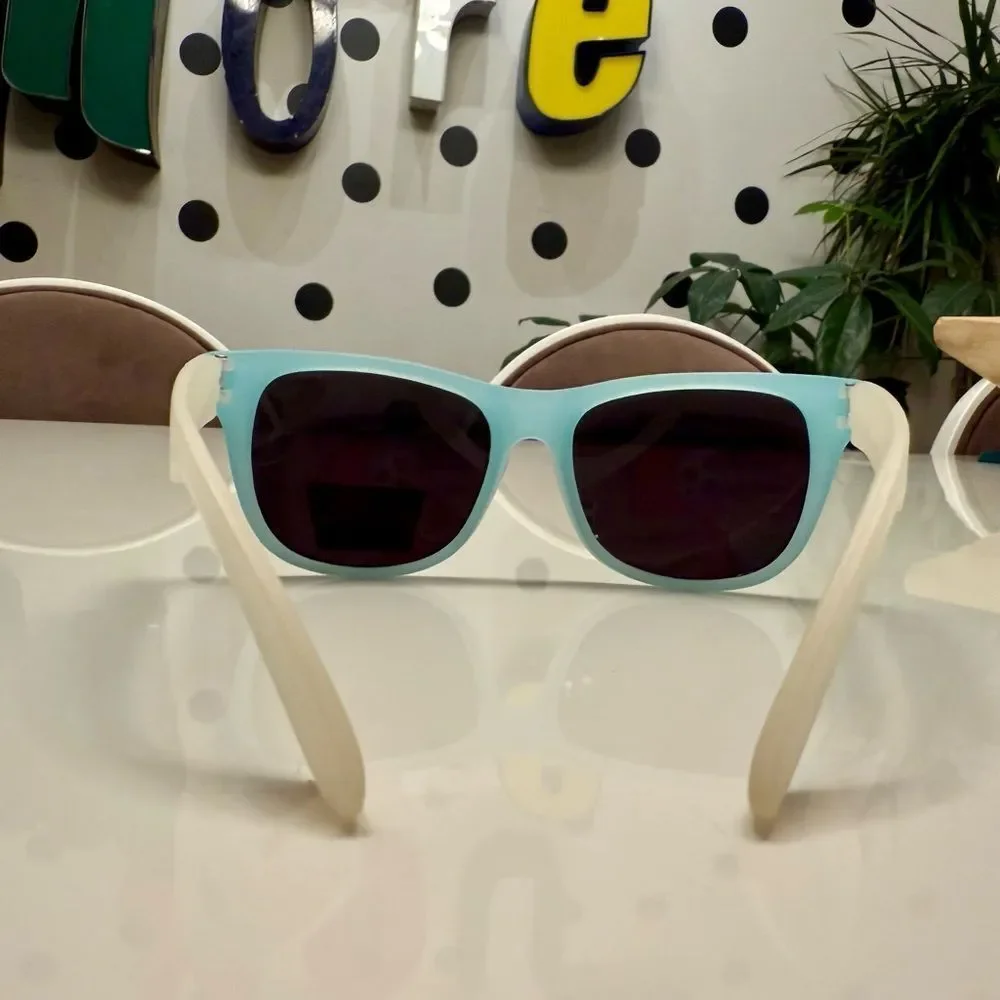 Vintage Deadstock 80s 90s Unisex Aqua Frost Translucent Color Change Sunglasses